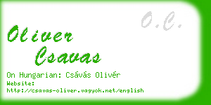 oliver csavas business card