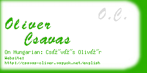 oliver csavas business card